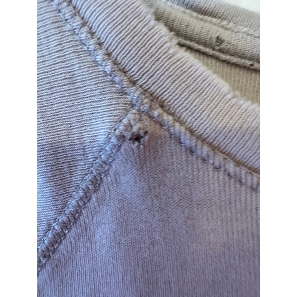Zara Womens Destroyed Ribbed Knit Top Lite Grey Crew Neck Distressed Small